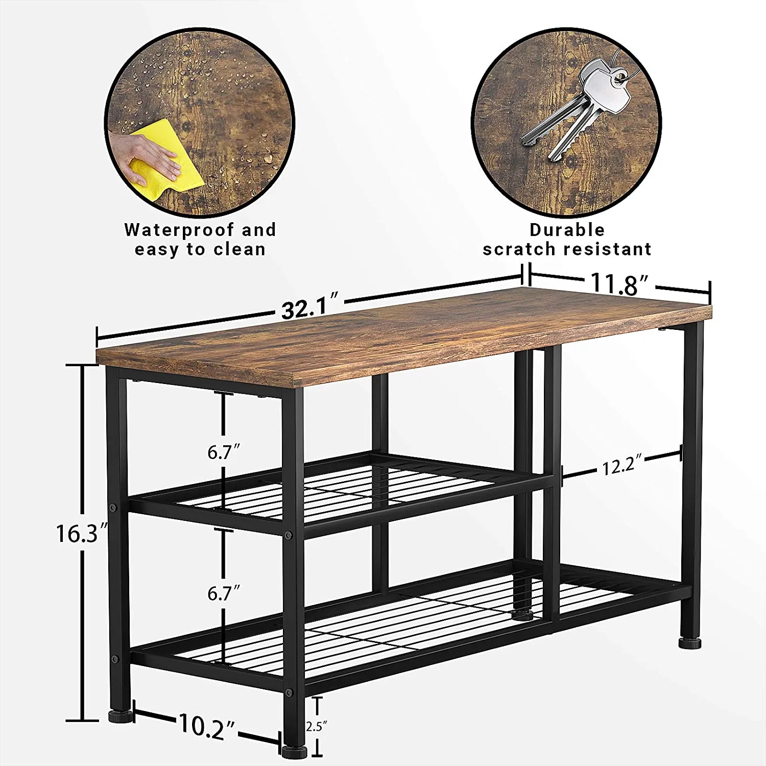 Karcog 3 Tier Shoe Rack with Boot Storage