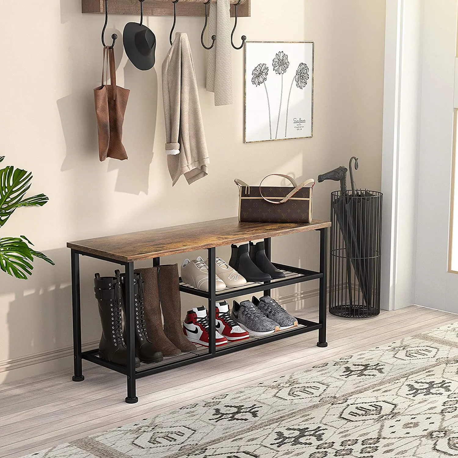 Karcog 3 Tier Shoe Rack with Boot Storage