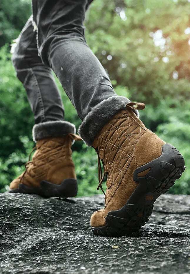 Lace-up Waterproof Non-slip Mid-Calf Snow Boots with Fur - SF0779