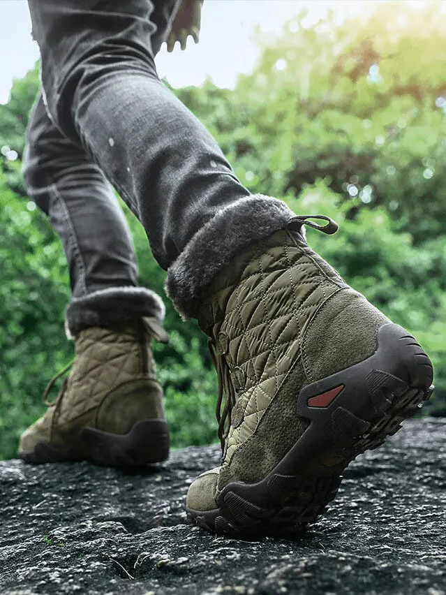 Lace-up Waterproof Non-slip Mid-Calf Snow Boots with Fur - SF0779