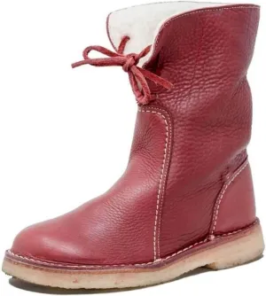 Lausiuoe Snow Boots For Women Wide Width Mid Calf Classic Fuzzy Fur Lining Fashion Winter Boots Slip On Warm Ankle Booties
