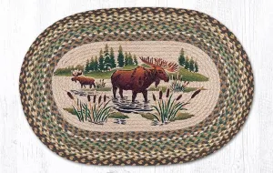 Moose Wading Oval Jute Rug