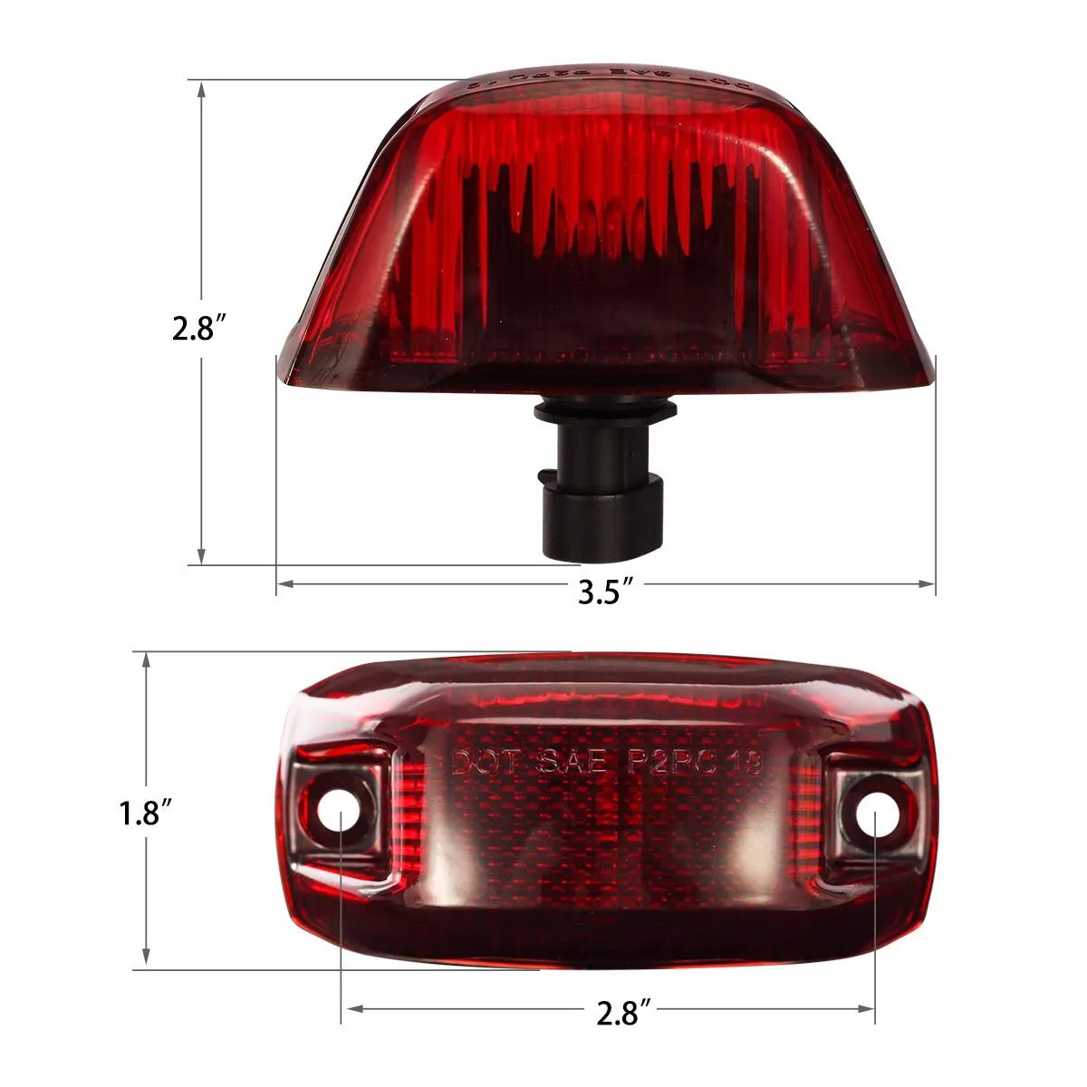 Partsam 1pcs Rear Cab Marker Roof Light Rear Roof Mounted Cab Light Lamp Top Clearance Light Reflective Lights Assembly Compatible With Ram Promaster Vans 2014 2015 2016 2017 2018(Red Len/Red Light)