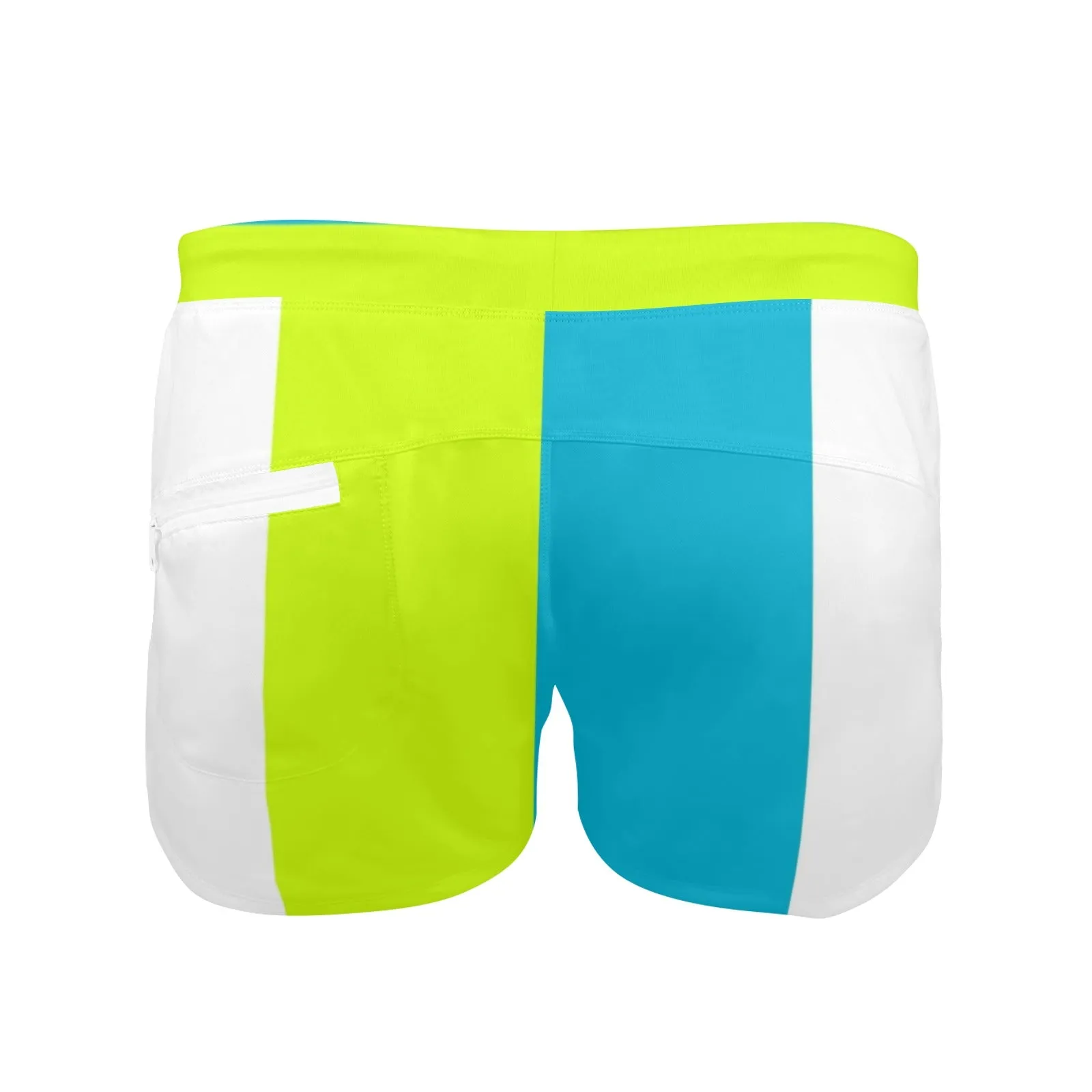 pisces neon green blue ombre print Men's Swim Trunks with Zipper Pocket (Model L71)