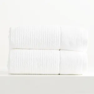 Renee Taylor Cambridge Textured 2 Piece Snow Bath Sheet Pack