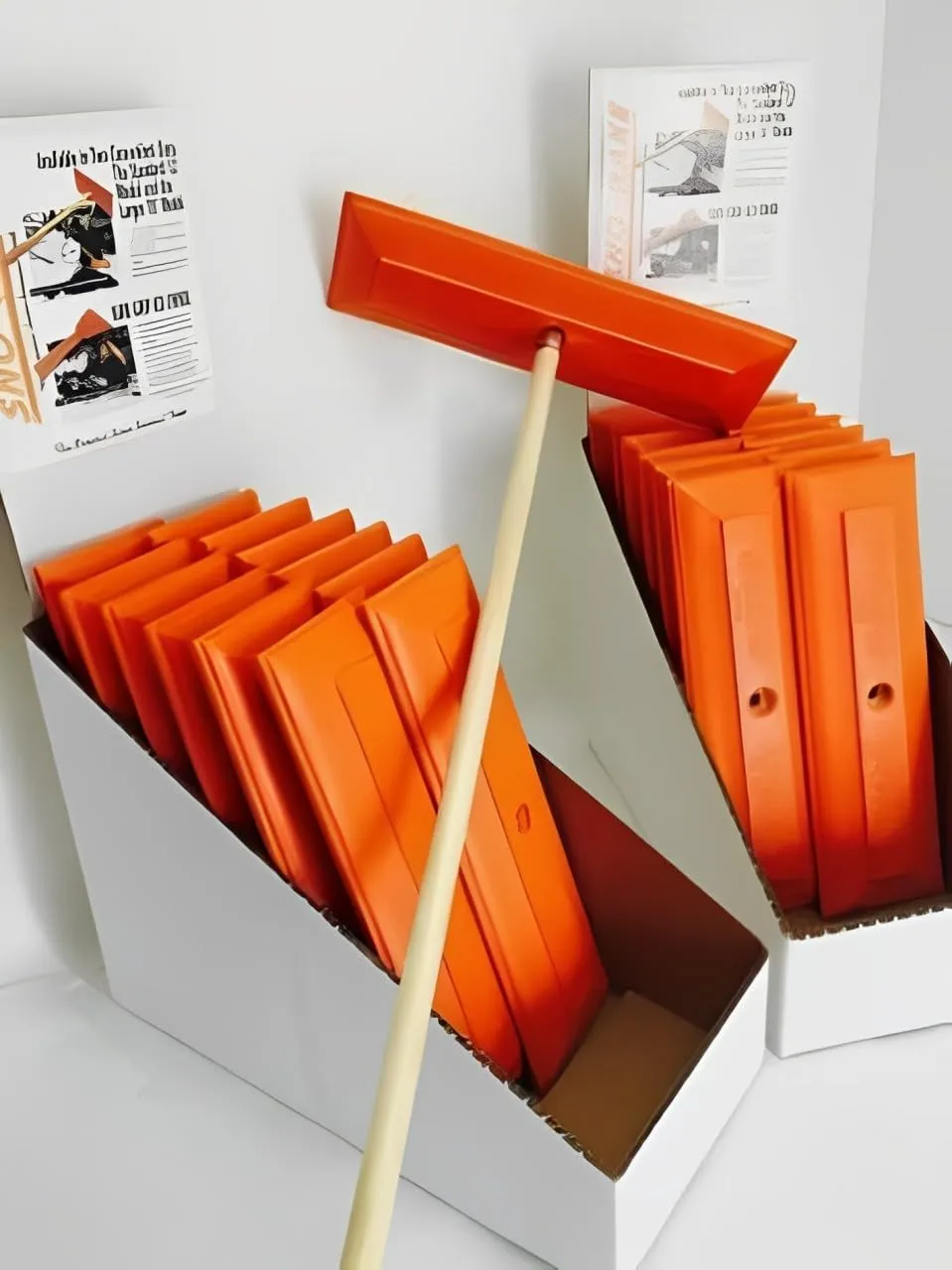 Shuttsco Heavy Duty 12" Snow Rake Head Only - Orange Polyethylene Material - Replacement Foam Head for Wooden and Aluminum Poles - Auto Dealer Snow Removal Tool - Made in USA