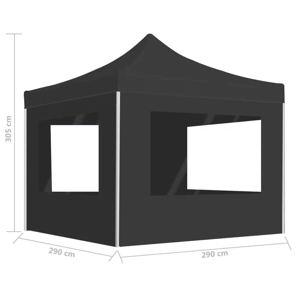 vidaXL Professional Folding Party Tent with Walls Aluminium 3x3 m Anthracite