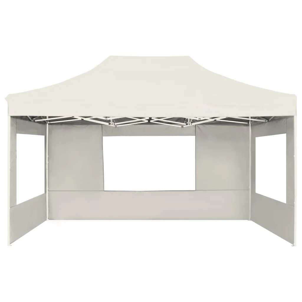 vidaXL Professional Folding Party Tent with Walls Aluminium 4.5x3 m Cream