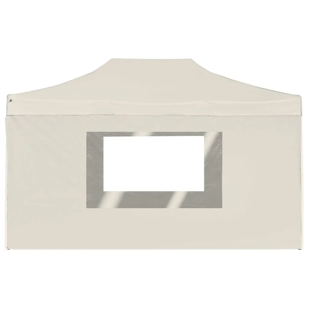 vidaXL Professional Folding Party Tent with Walls Aluminium 4.5x3 m Cream