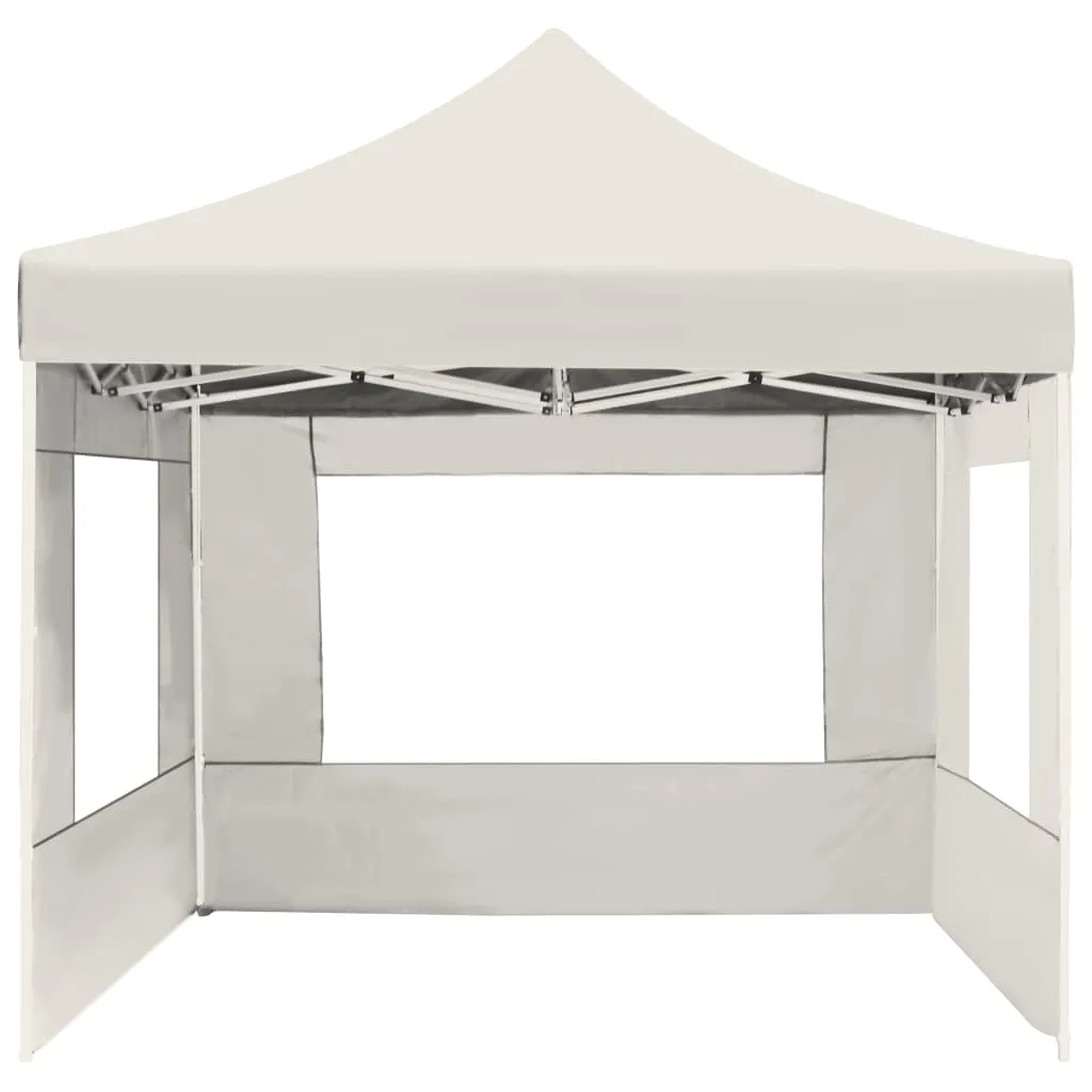 vidaXL Professional Folding Party Tent with Walls Aluminium 4.5x3 m Cream